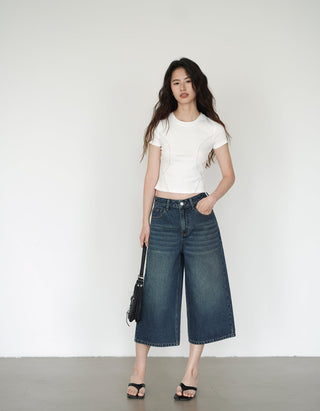 blue cropped pants
