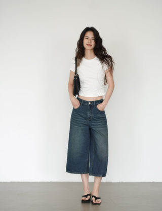 blue cropped pants