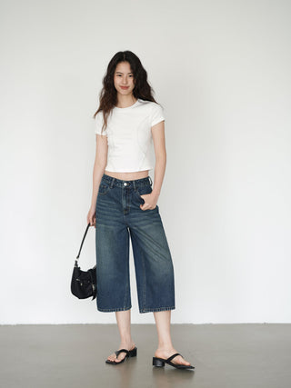 blue cropped pants