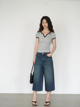 blue cropped pants