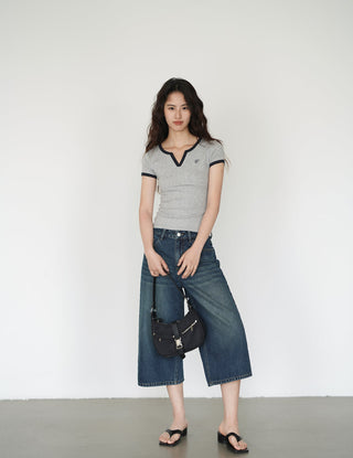 blue cropped pants