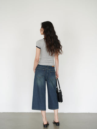 blue cropped pants