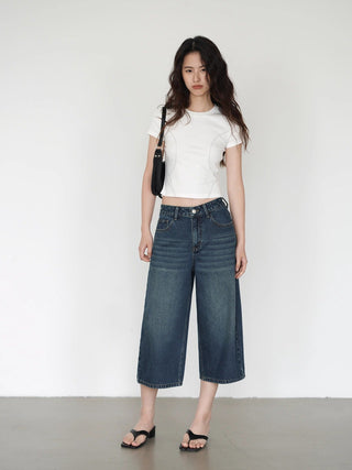 blue cropped pants