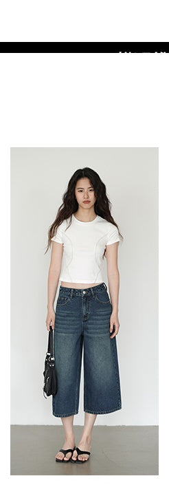 blue cropped pants