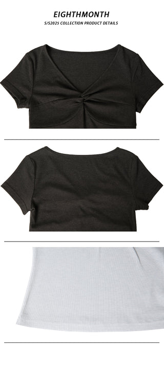 knot V-neck top