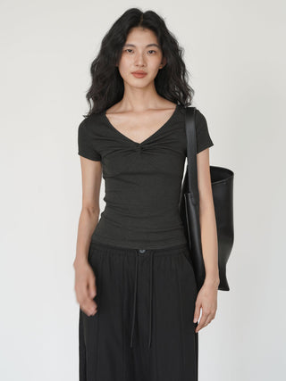 knot V-neck top