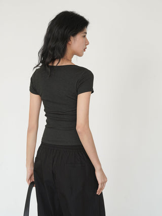 knot V-neck top