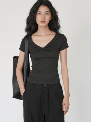 knot V-neck top