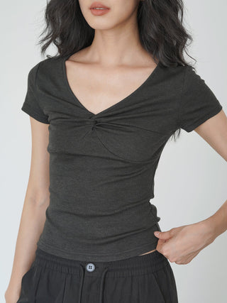 knot V-neck top