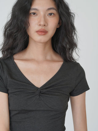 knot V-neck top