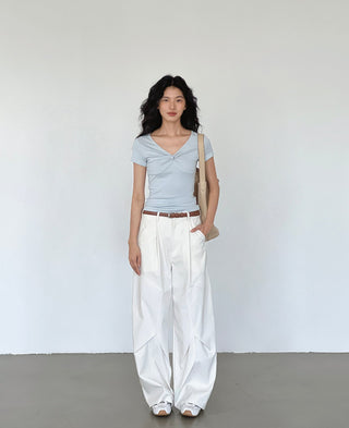 knot V-neck top