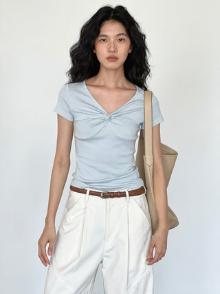 knot V-neck top