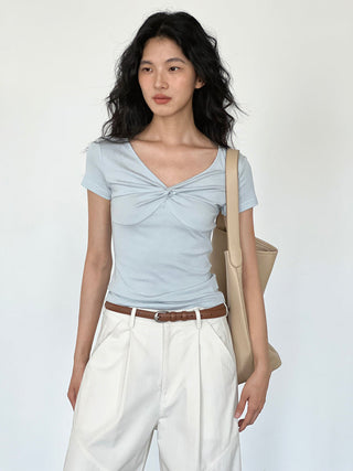 knot V-neck top