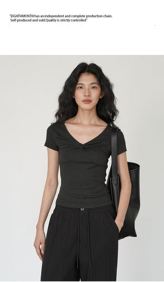 knot V-neck top
