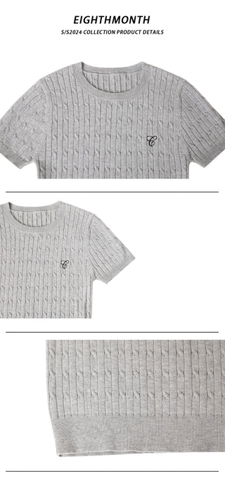 gray knit top
