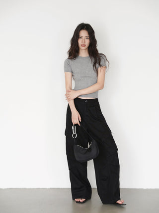gray knit top