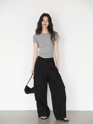 gray knit top
