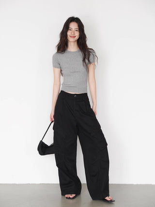 gray knit top