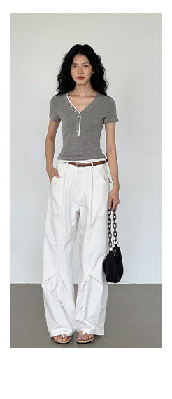 white wide pants
