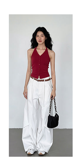 white wide pants