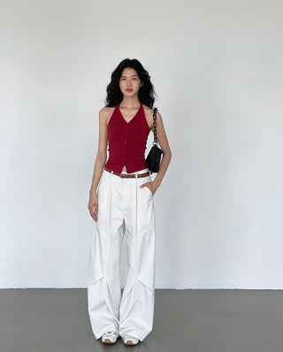 white wide pants