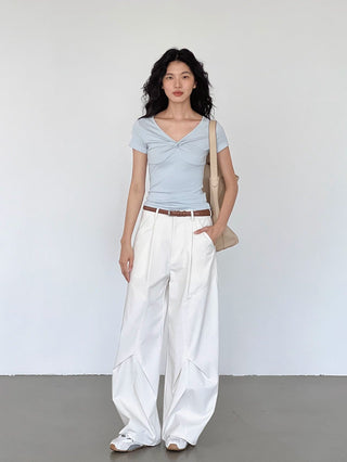 white wide pants