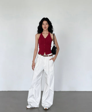 white wide pants