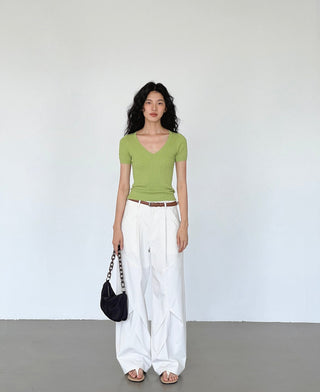 white wide pants