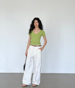 white wide pants