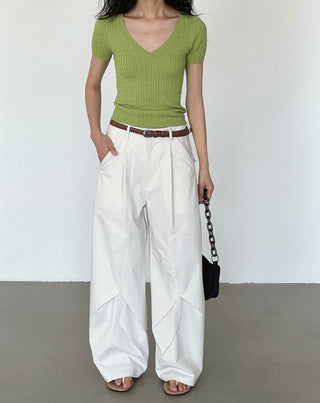 white wide pants