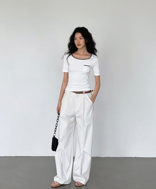 white wide pants