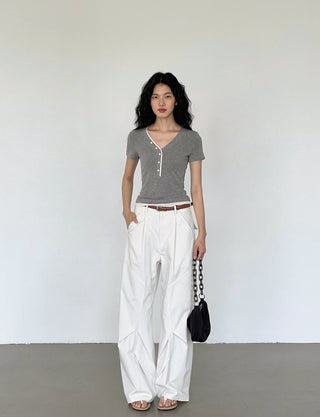 white wide pants