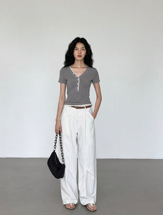 white wide pants