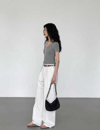 white wide pants