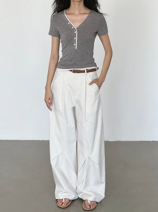 white wide pants