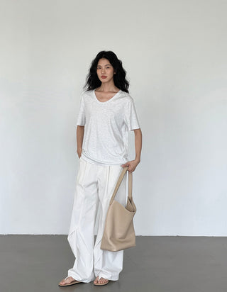 white wide pants
