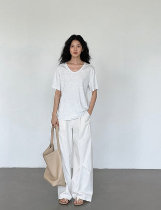 white wide pants