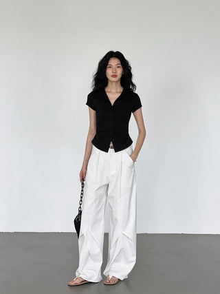 white wide pants