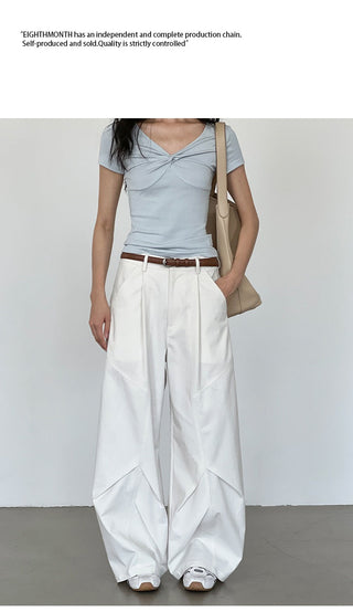 white wide pants