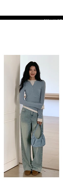 blue straight jeans