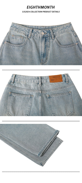 blue straight jeans