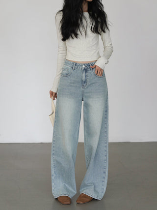 blue straight jeans