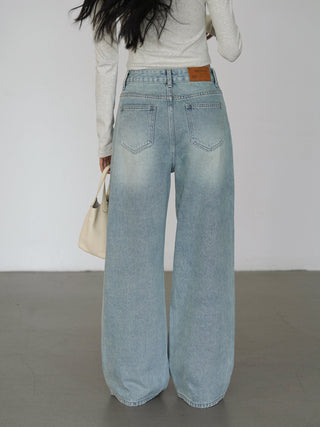 blue straight jeans
