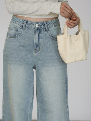 blue straight jeans