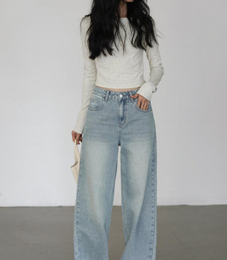 blue straight jeans