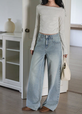blue straight jeans