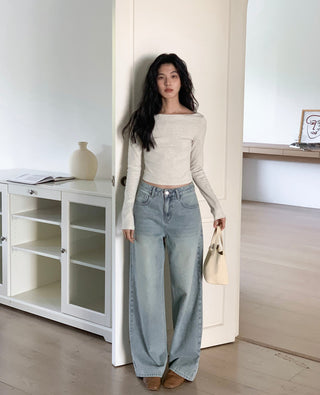 blue straight jeans