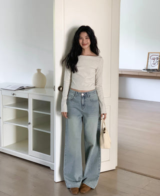 blue straight jeans