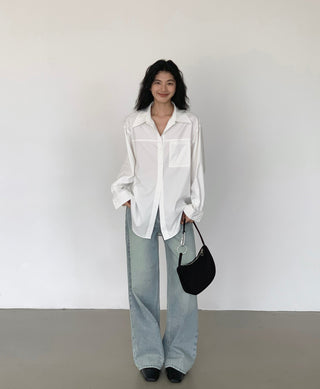 blue straight jeans