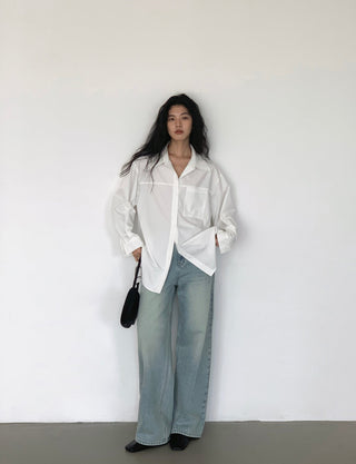 blue straight jeans